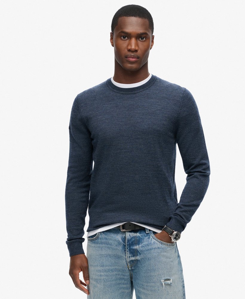 Essential Slim Fit Crew Jumper Carbon Navy Marl